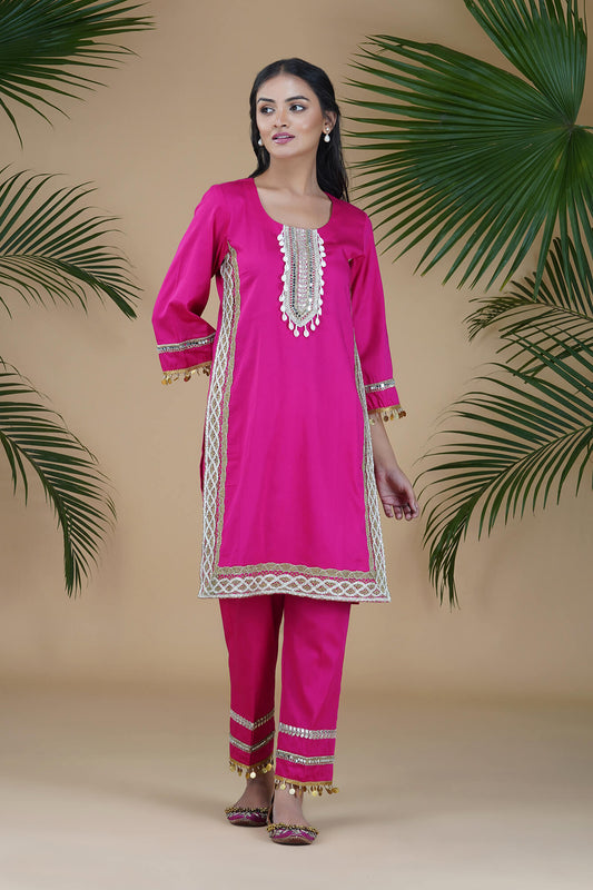 Rani Pink Straight Fit Suit Set