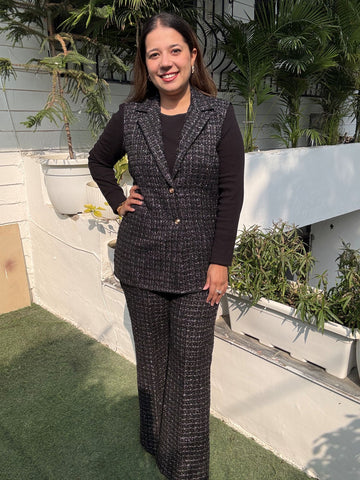 Black Tweed Co Ord Set