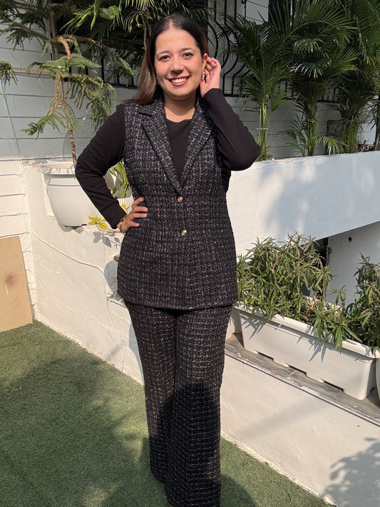 Black Tweed Co Ord Set
