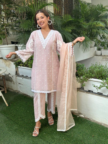 Baby Pink Firdoza set