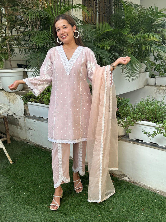 Baby Pink Firdoza set