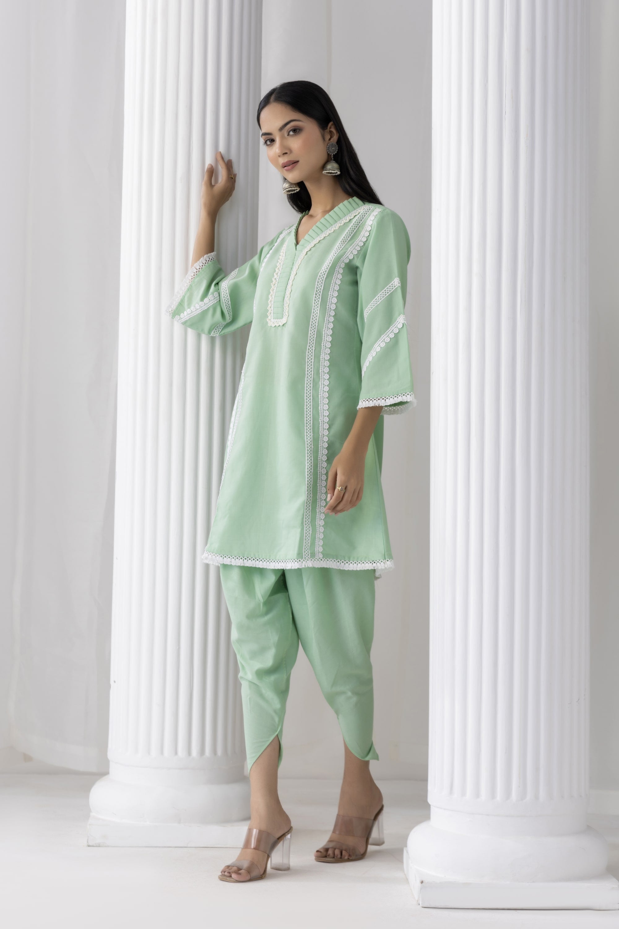Printed Pants PRE-ORDER - Floral Pista Green main image 1