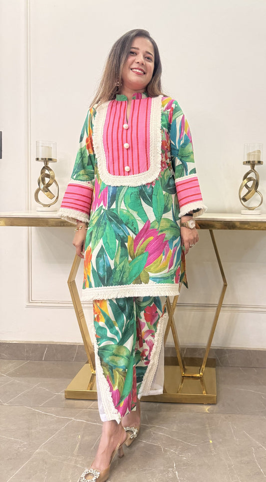 Green Printed Jiana Kurta Set