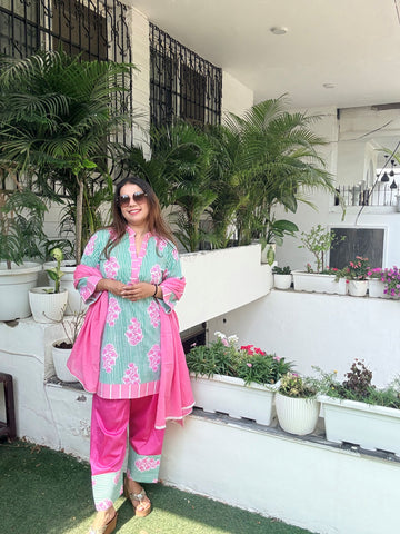 Green and Pink Floral set