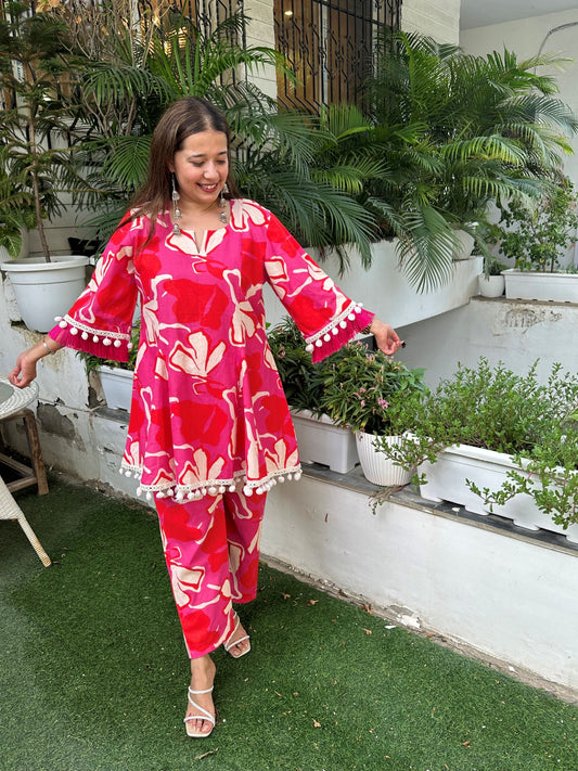 Gulaabi Phool Cord set