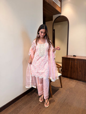 Peachish Pink Sophia Pearl Set