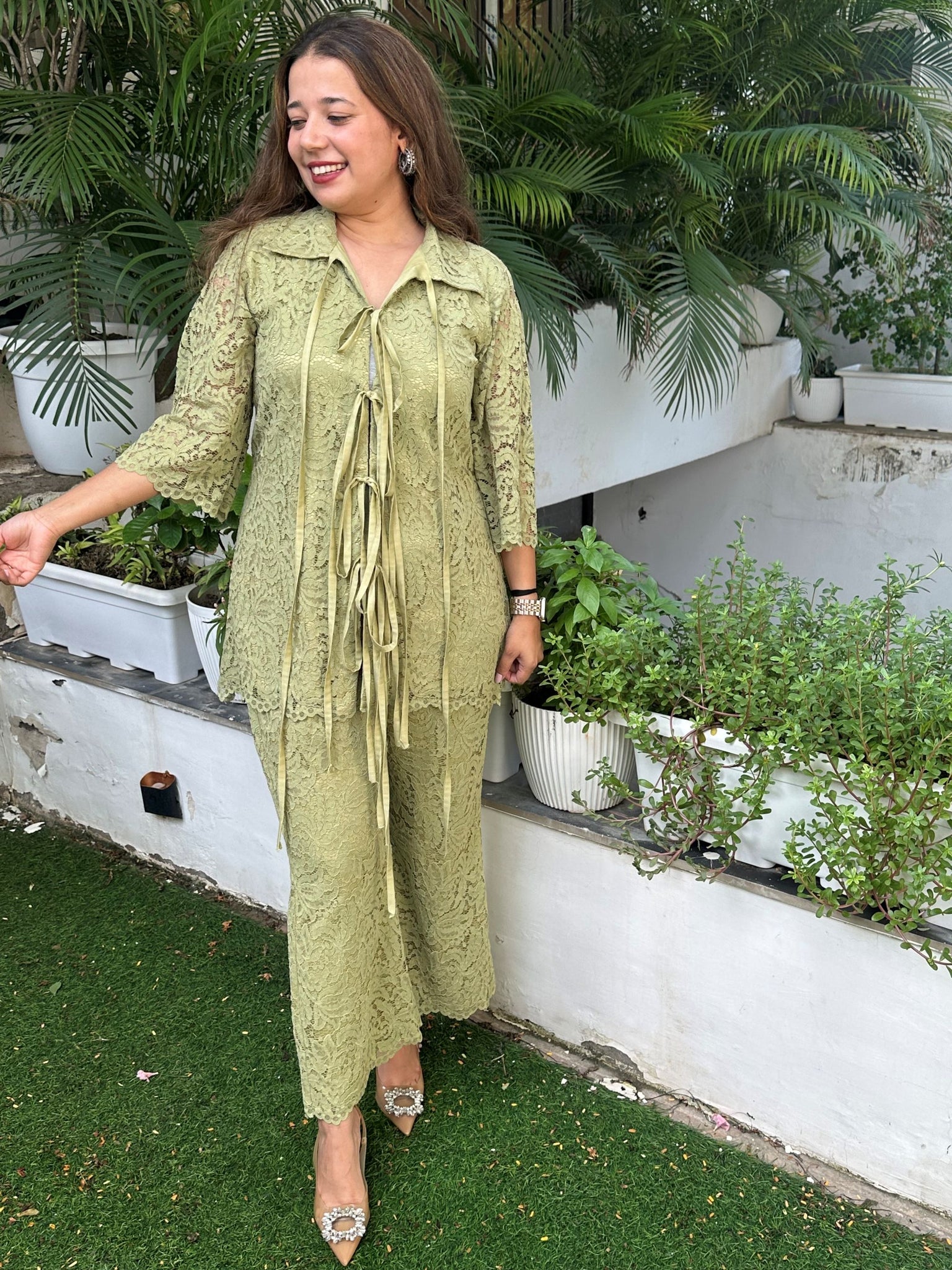 Green Candice Chantilly Coord Set