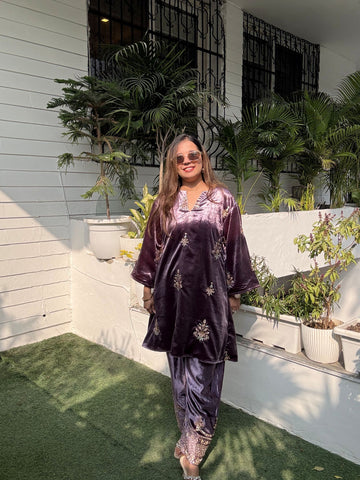 Lilac Velvet Co-Ord Set