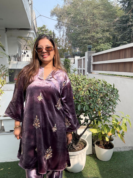 Lilac Velvet Co-Ord Set